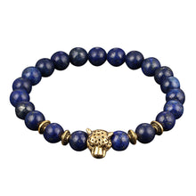 Load image into Gallery viewer, Obsidian Bracelet Buddha Head Gold Bracelet Lava Stone Bead Bracelets