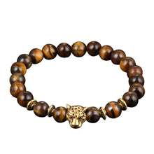 Load image into Gallery viewer, Obsidian Bracelet Buddha Head Gold Bracelet Lava Stone Bead Bracelets