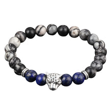 Load image into Gallery viewer, Obsidian Bracelet Buddha Head Gold Bracelet Lava Stone Bead Bracelets